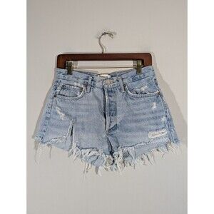 Agolde Shorts Women Sz 25 Blue Denim Parker Vintage Cut Off Distressed Loose Fit